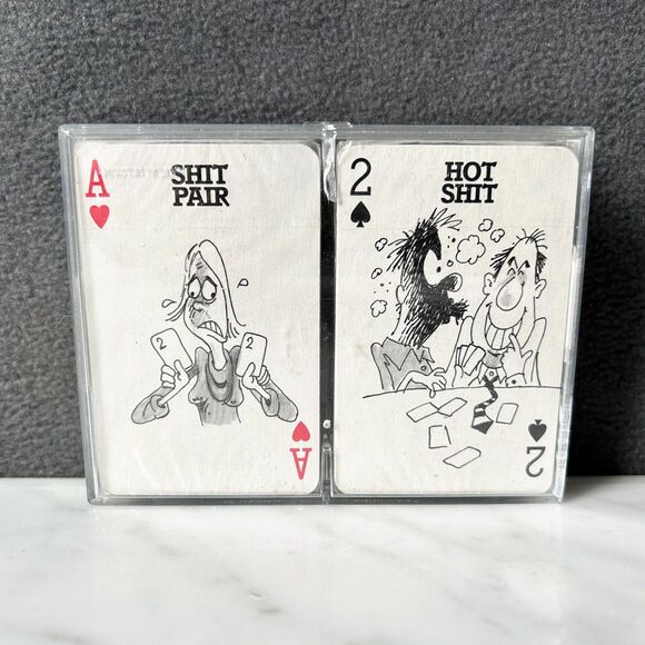 Humorous Cartoon Playing Cards S**t Cards 2 Decks Sealed Vintage Made in Belgium - Picture 2 of 7